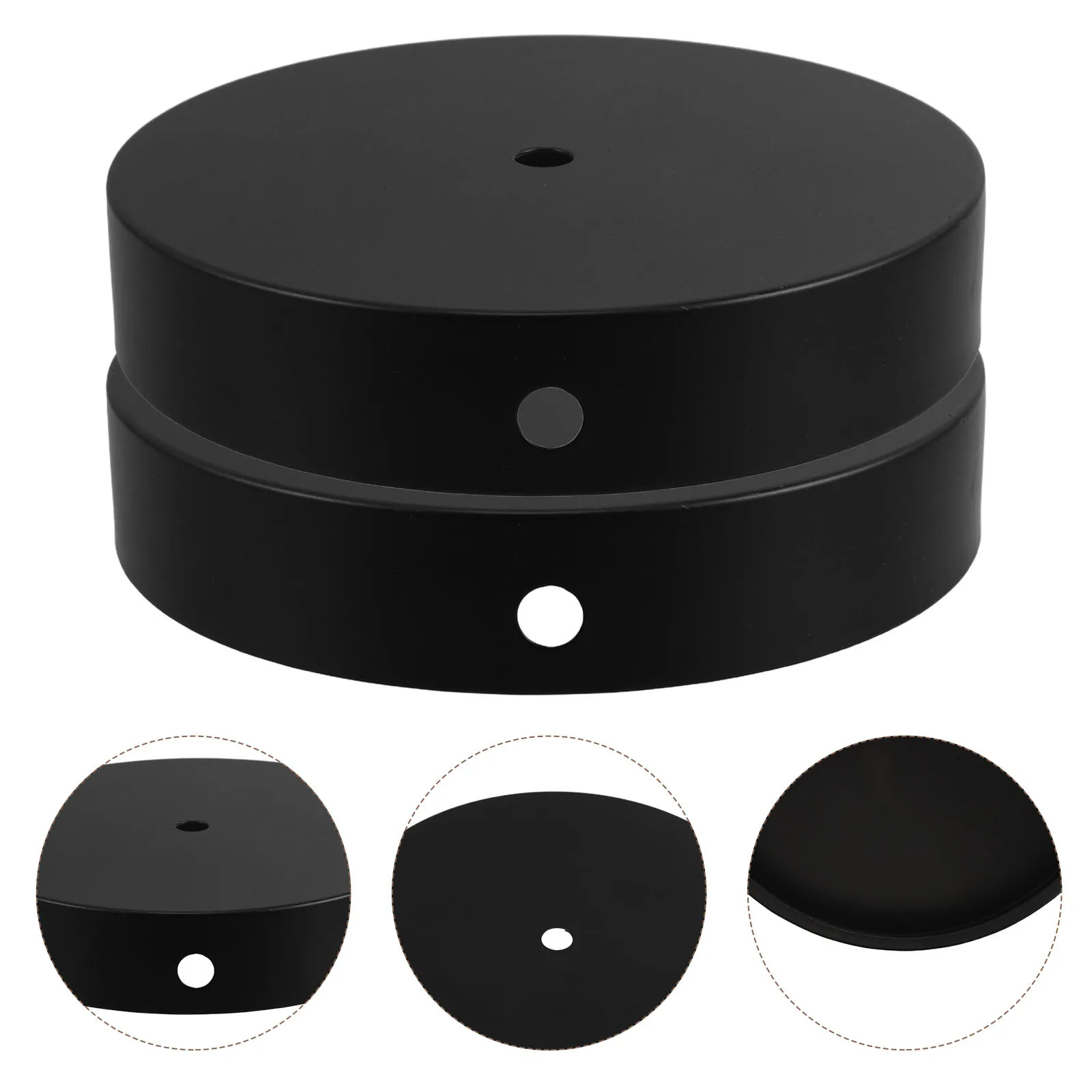 

2Pcs Round Lamp Base Black Iron Heavy Duty Weighted Stand Non Slip Stability Base for Table Floor Bedside Reading