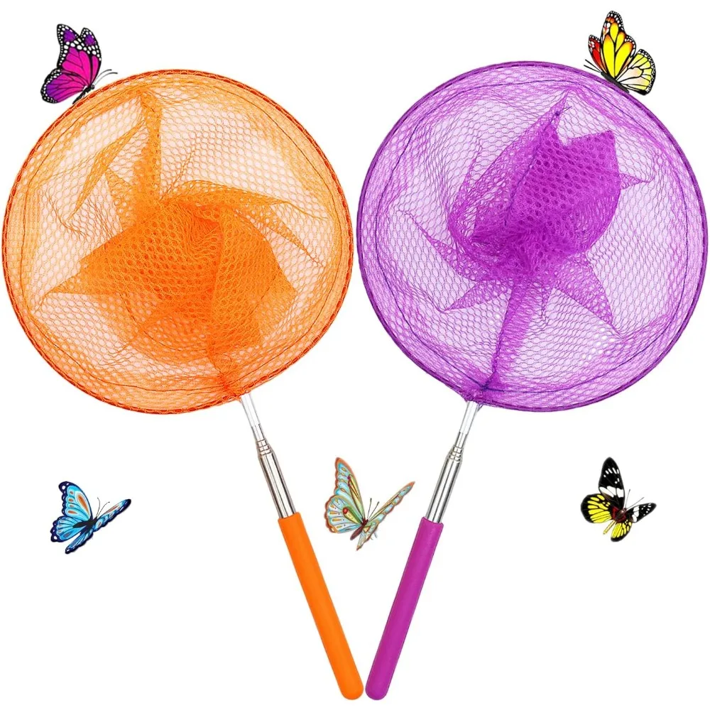 

2-Pack Telescopic Insect Nets, Stainless Steel Poles, Kids' Outdoor Nature Exploration Toys.