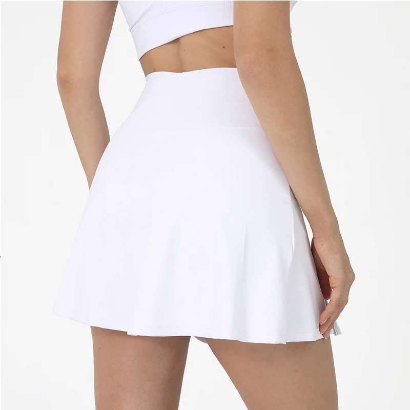 White Tennis Sports Short Skirt Women Golf Mini Short Dress Fitness Running Workout Skirts Female Outdoor Trainning Clothes