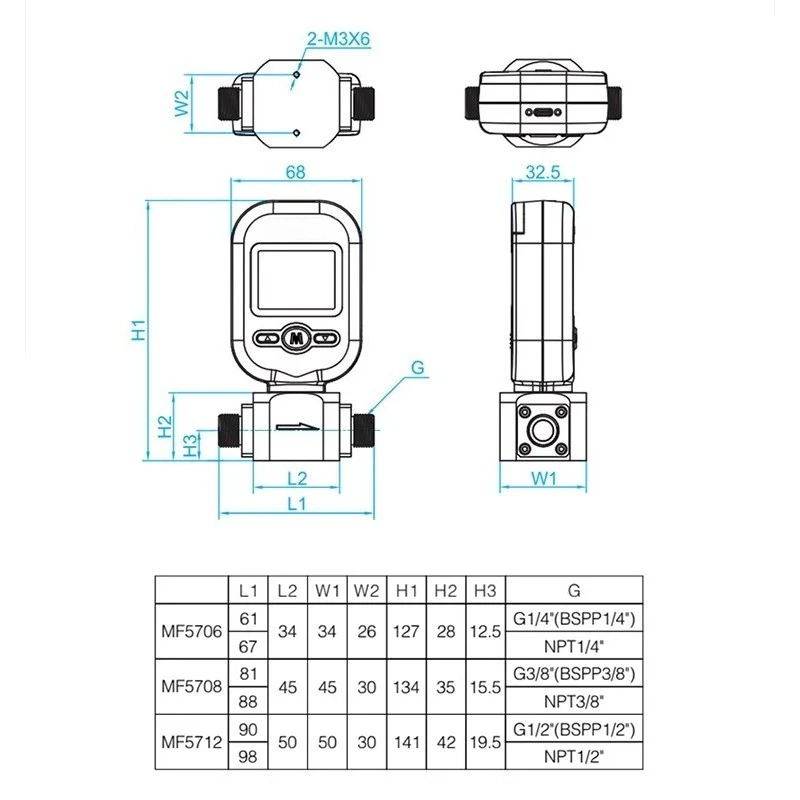 

MF5706 Flow Meter Gas Mass Flow Meter MF5712 Compressed Air Argon Carbon Dioxide