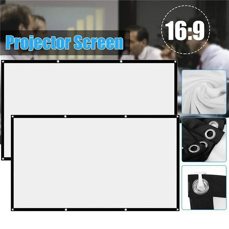 【HOT】 Ekran projektora Ekran filmowy 16:9 Przenośny ekran projektora Składany, nadający się do prania do filmów domowych w kinie 150 cali
