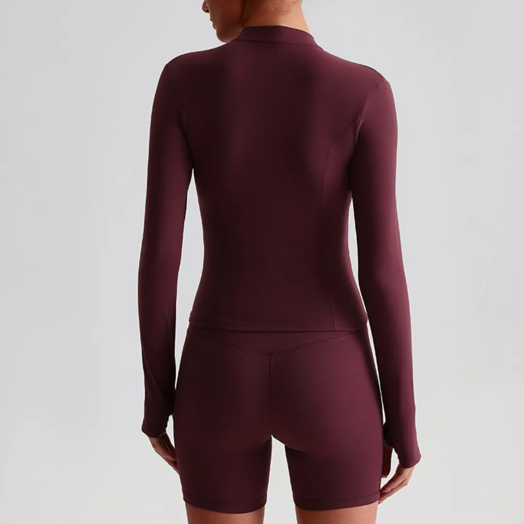 Solid Color Gym Yoga Set High waist Yoga short Legging Fitness Full Zip Gym Jacket 2pc Soft Sport Suit Women Sportwear athletic