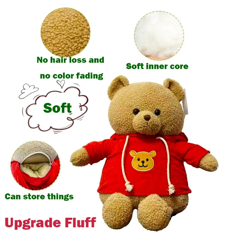 30/40cm Bear Plush Hidden Safes Storage Safe Compartment Sight Secret Stash Box Creative Gift for Money Jewelry Kids Doll Bear