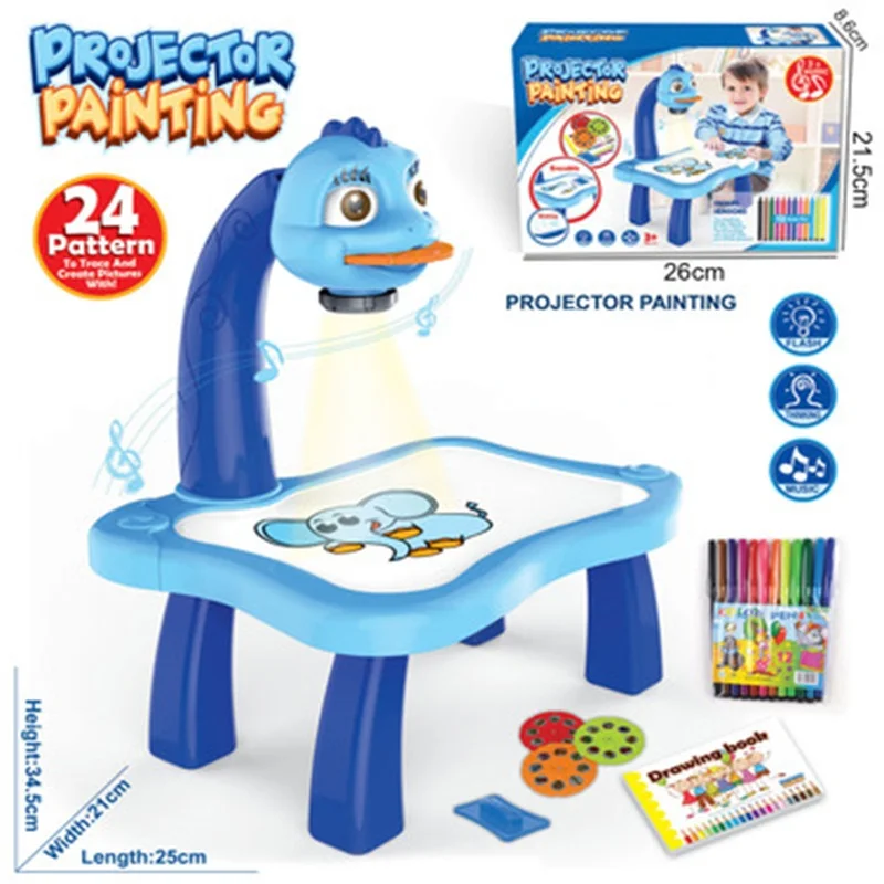 Proyector de dibujo para niños, escritorio de aprendizaje, herramienta educativa, juego de pintura, mesas, juguetes para niños y niñas, rompecabezas