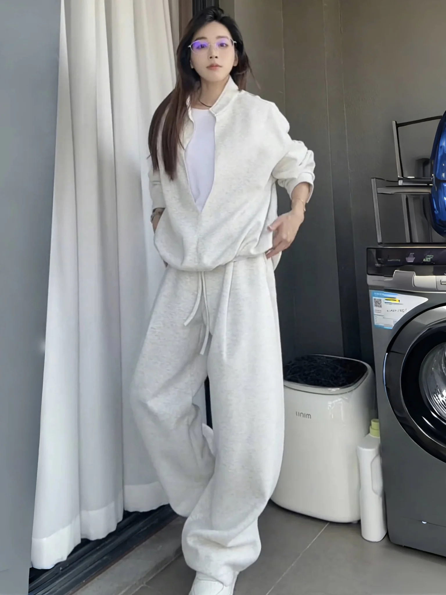 

Loose Fit Spor Casual Set Men's Faion Fake Two-Piece Sweatirt Pants Two-Piece Set Autumn New Sle Comfortable Cotton P...