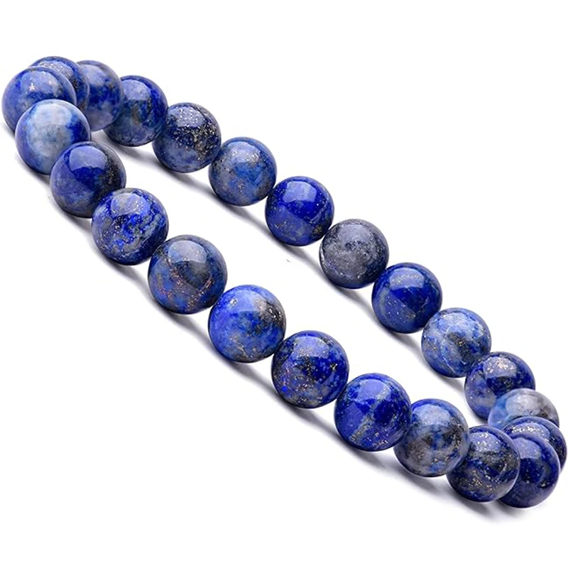 8mm Lapis Lazuli Bead Elastic Rope Bracelet for Men and Women