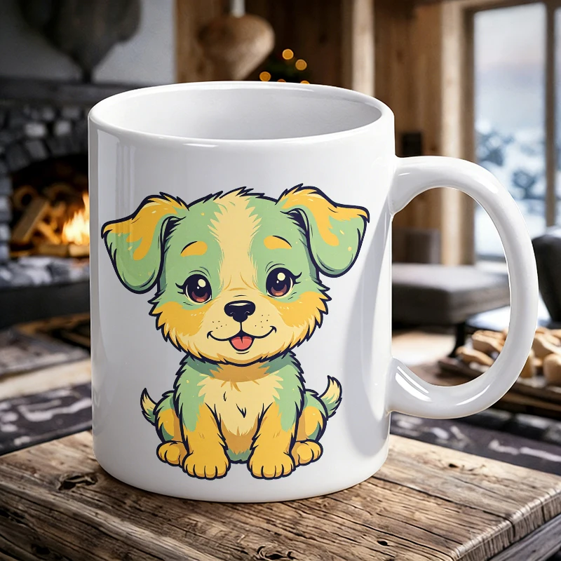 

1PCS Healing Fresh Cute Dog Ceramic Mug with Handle, Creative Coffee Mug, Milk Cup, Office Tea Cup, Drinking Cup, Fade-Resistant