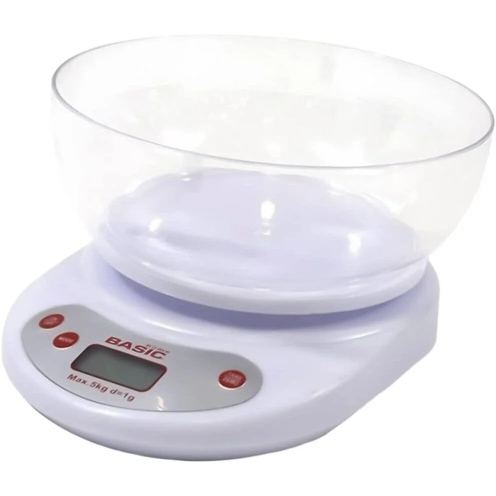 Bascula Cocina Digital con Bol 5 kg Pesar 3 Tipos (Gramos, onzas o libras)