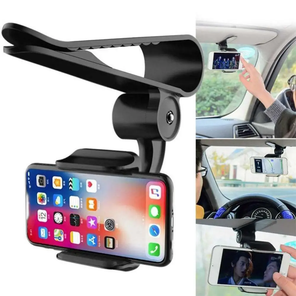 360° Degree GPS Stand Dashboard Mobile Phone Holder New Car Sun Visor Bracket for IPhone For Samsung For Xiaomi For Huawei