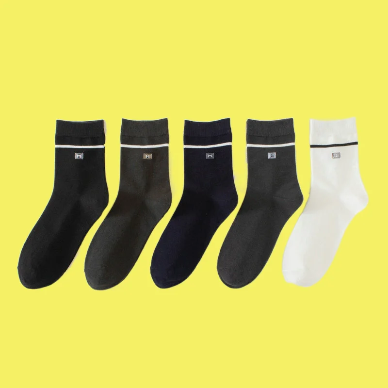 

5/10 Pairs Autumn and Winter Cotton Socks Deodorant Sweat-absorbent Suit Black 2024 Thick Socks Men's Socks Men's Mid-tube Socks