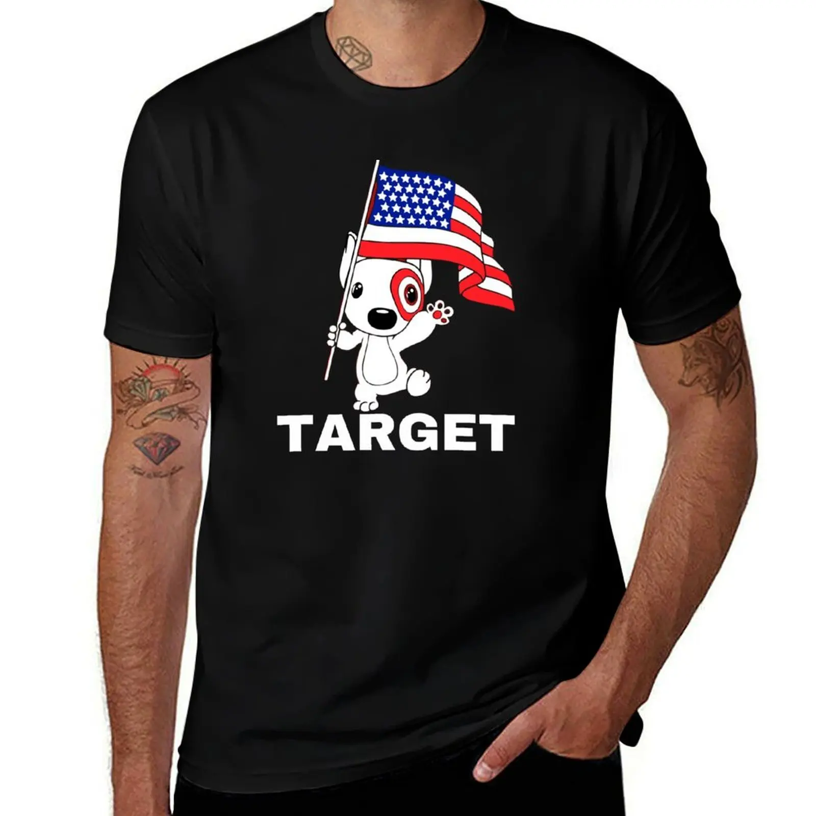 

Team Dog Flag Member American Bullseye T-Shirt Plus Size Loose Fit T-Shirt