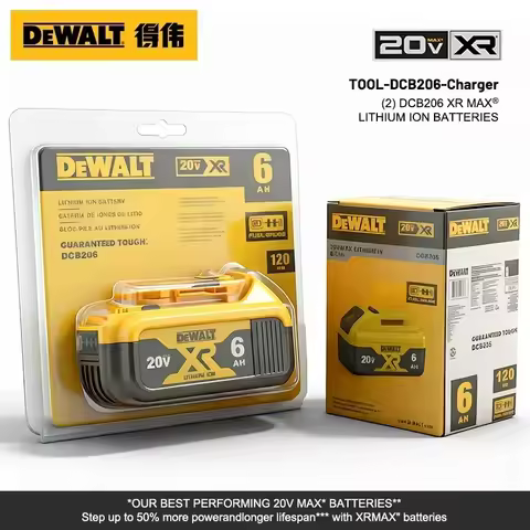 .100% Genuine Dewalt 20V Battery, 2AH 5AH 6AH Rechargeable Lithium Ion Battery, Dewalt DCB200 Power Tool Replacement Battery