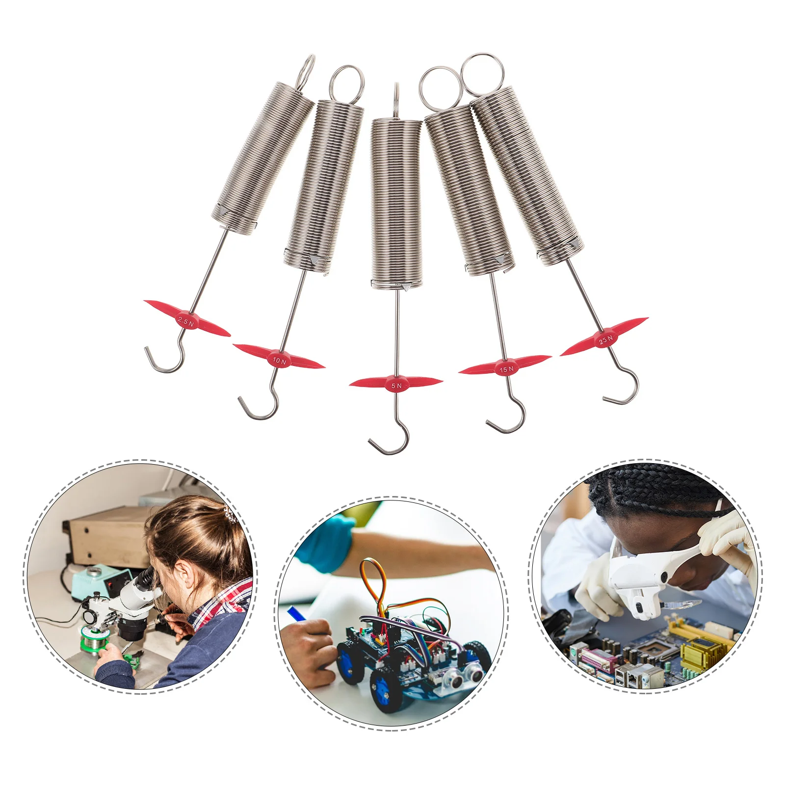 5 Stücke Physik Experimentelle Federn Set 2,5 5 10 15 25N Bildung Wissenschaft Labor Ausrüstung Schule Lehrmittel Physik