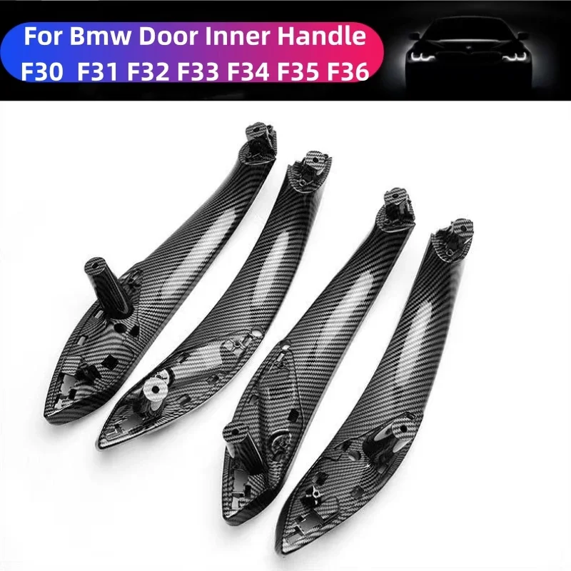 

2/4pcs Car Door Inner Handle For Bmw F30 F80 F31 F32 F33 F34 F35 F36 3 4 Series Carbon Fiber Color Interior Handle Cover Replace