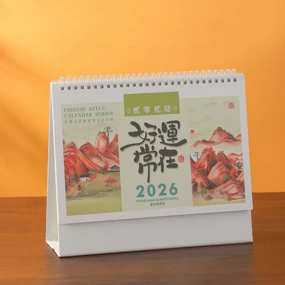 Calendario de escritorio estilo Año Nuevo Chino 2026, indicador de fecha y mes, planificador mensual de dibujos animados, calendario del año del caballo, Pony