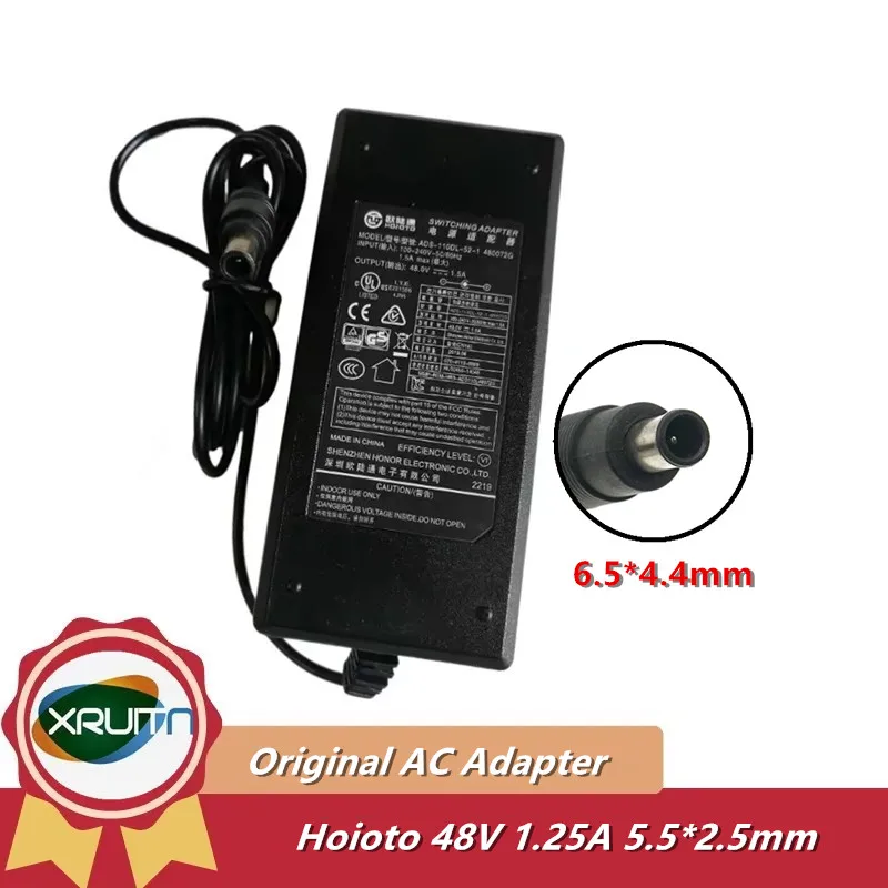 

Оригинальный Hoioto ADS-65LSI-SI-52-1 48060G 48V1.25A 60 Вт импульсный адаптер переменного тока для мониторинга Dahua POE зарядное устройство для ноутбука