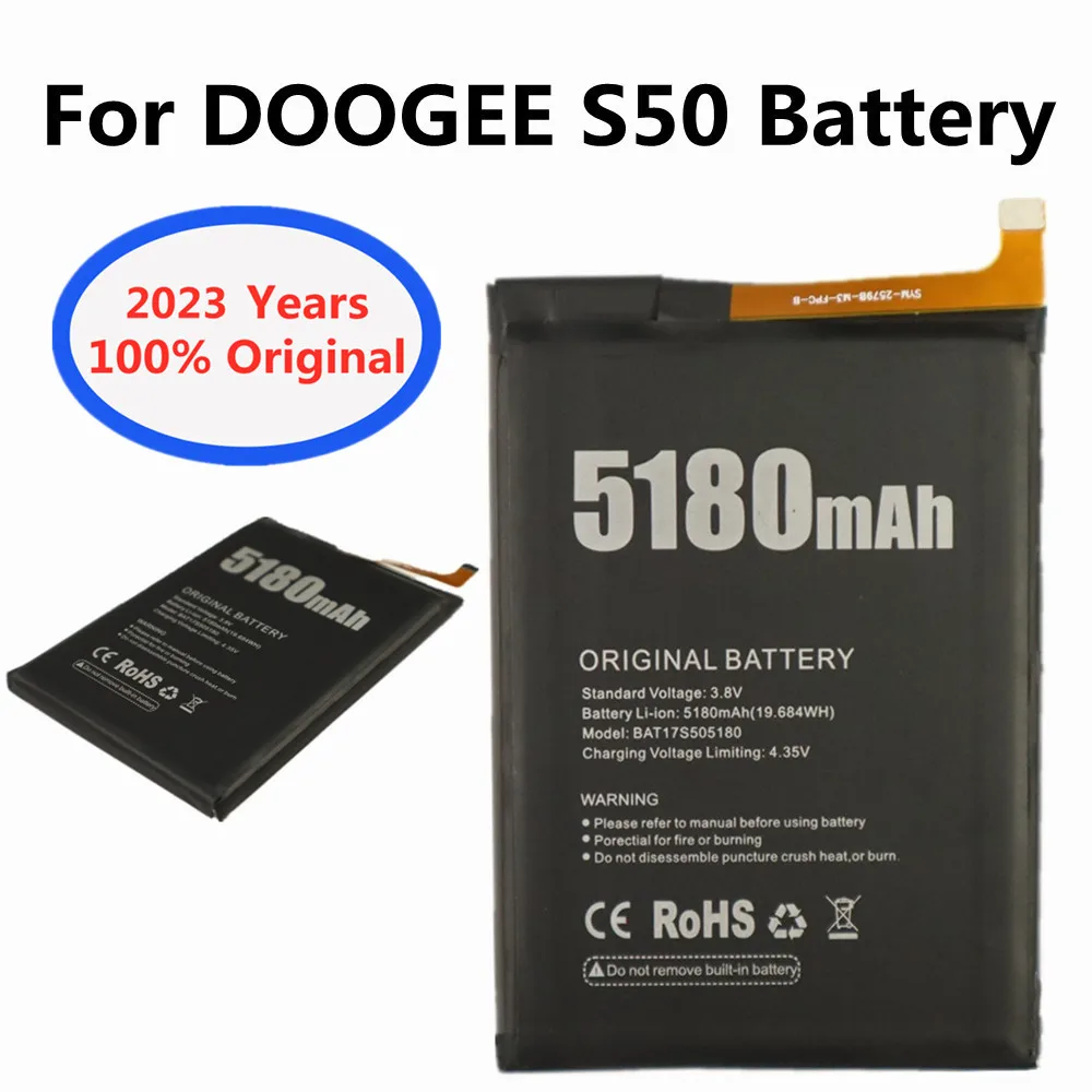 

2023 Years New 5180mAh 100% Original Batteria For Doogee S50 Phone Battery High Quality BAT17S505180 Replacement Batteries