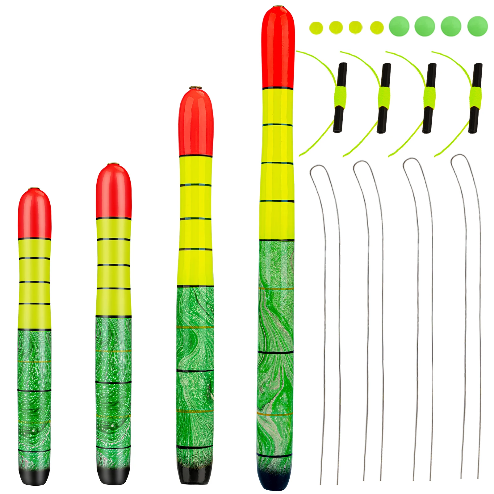 Qualy 3pcs Fishing Catfish Floats Balsa Wood Weighted Pole Float Slip Bobber High Visibility Fishing Bobbers Buyos For Catfish