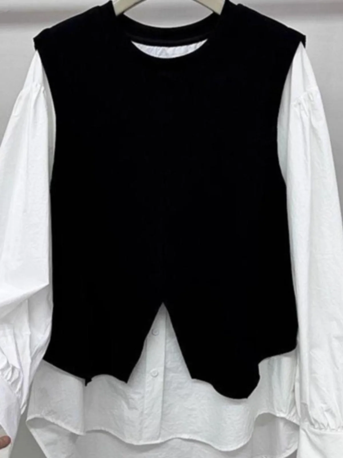 

plus Size 300 Pounds Striped Patchwork Loose Women's Shirt Spring Autumn Korean Style round Neck Long Sleeve Casual Top