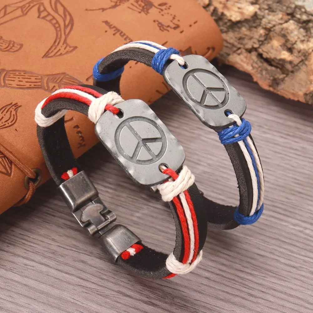 Trend Multi-Layer Leather Woven Nordic Rune Twig Bracelet Charm Men's Bracelet New Fashion Jewelry Punk Accessories Party Gifts