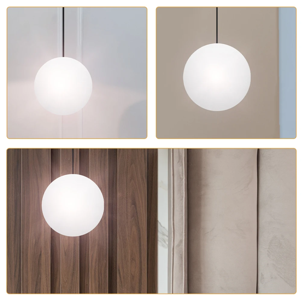 

White Glass Lamp Shade Round Ball Globe Replacement for Ceiling Pendant Lights Easy Install Elegant Living Room Bedroom