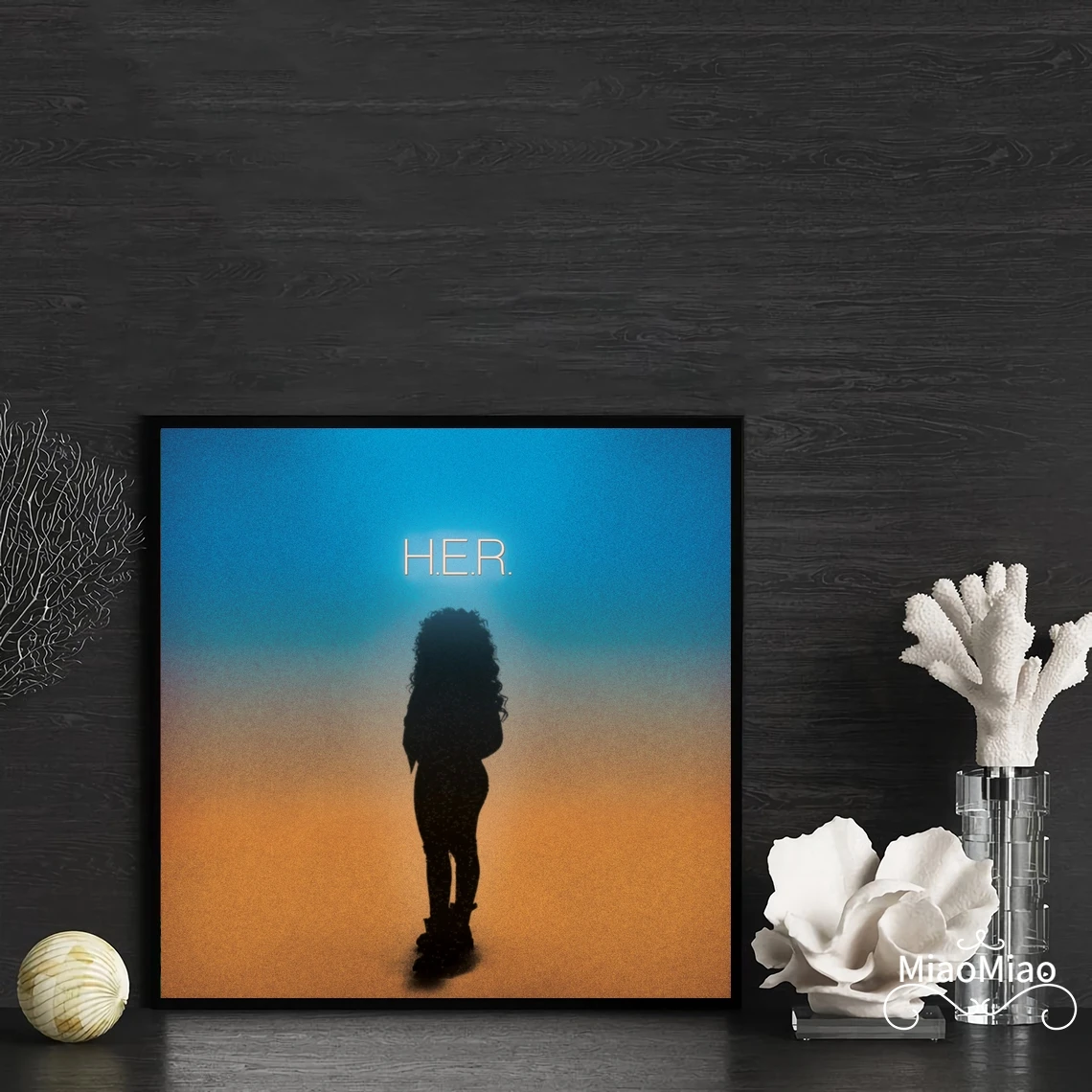 H.E.R. H.E.R. Music Album Poster Canvas Art Print Home Decor Wall Painting ( No Frame )