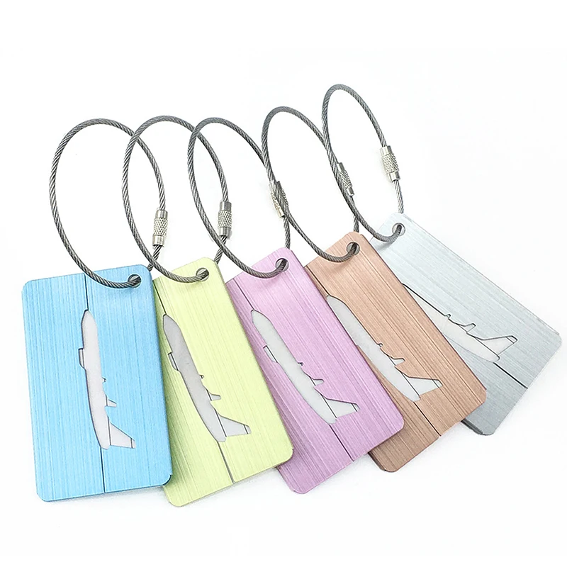 Aluminium Alloy Tag Bagagem, Bagagem Name Tags, Suitcase Address Label Holder, Acessórios de viagem, Moda