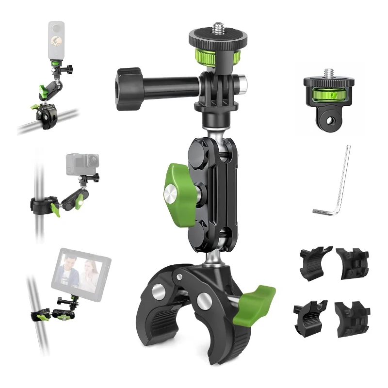 Lanparte Flexible Super Crab Clamp 360 Action Camera Holder Mount for Insta 360 X5 X4 Camera Accessories