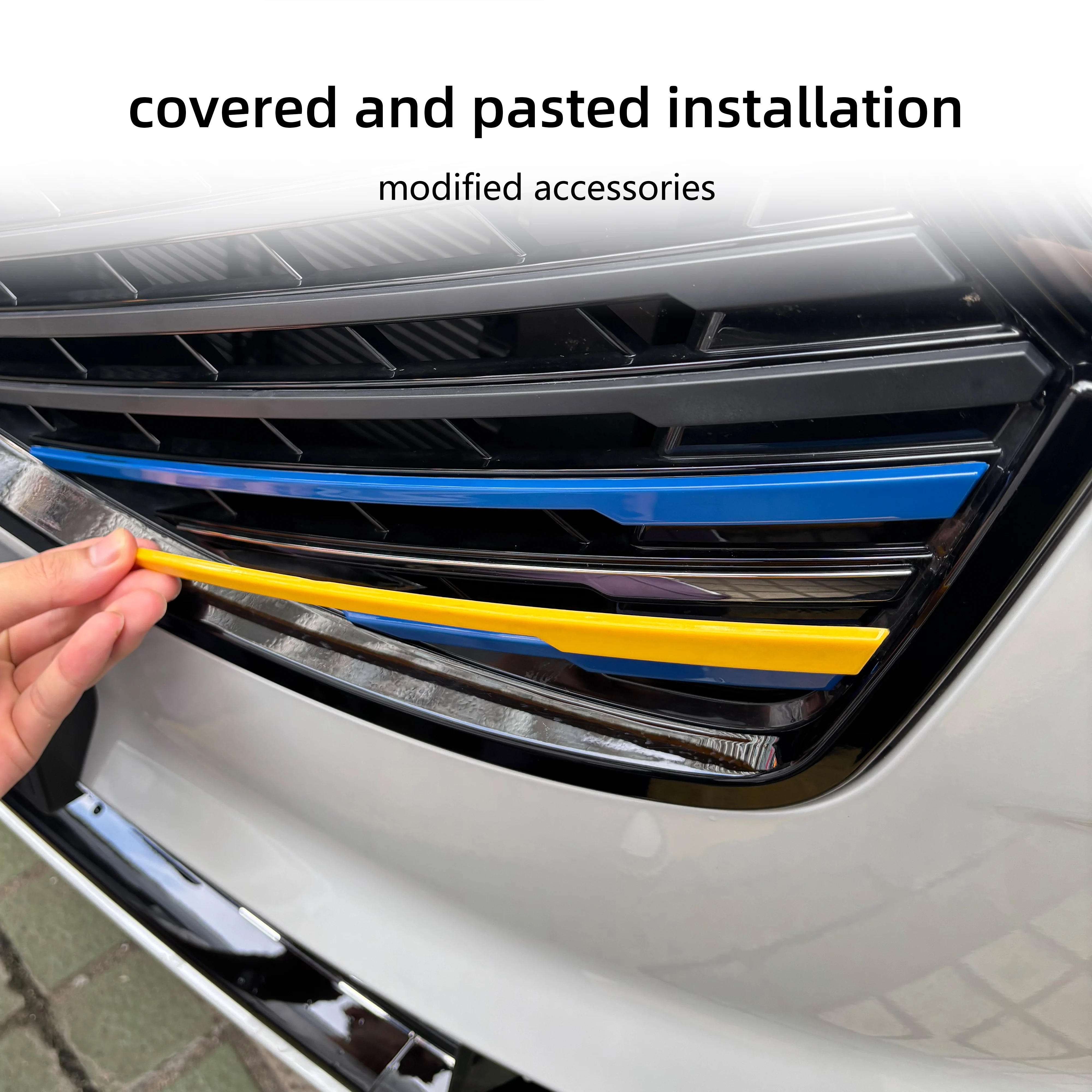 

Grille tri color adhesive ABS material adhesive installation car exterior decorative parts for Volvo XC90 2025 2026