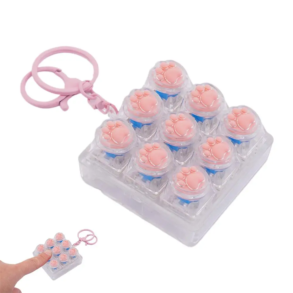 Cat Paw Button Keycap Fidget Keychain