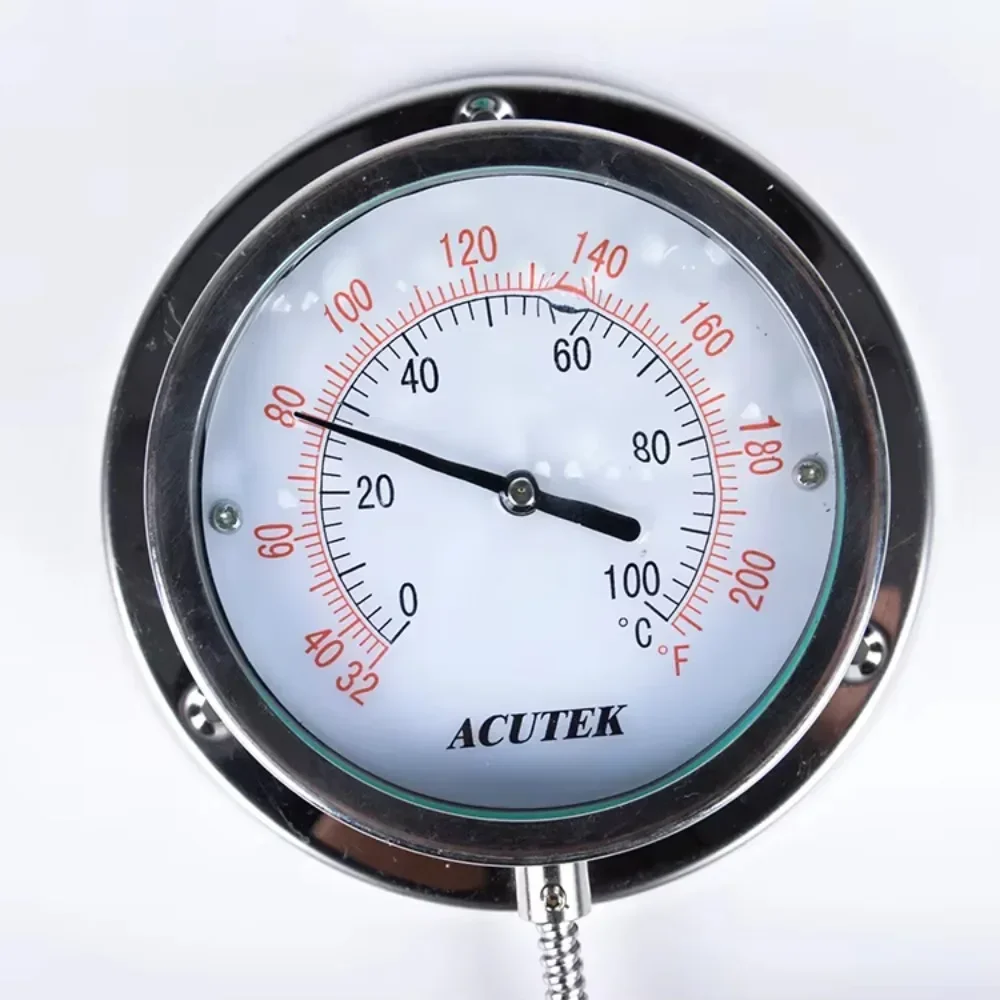 

Industrial Stainless Steel Steam Vapor Capillary Type Flange Mechanical Temperature Gauge Gas Pressure Thermometer 100mm 0-650C