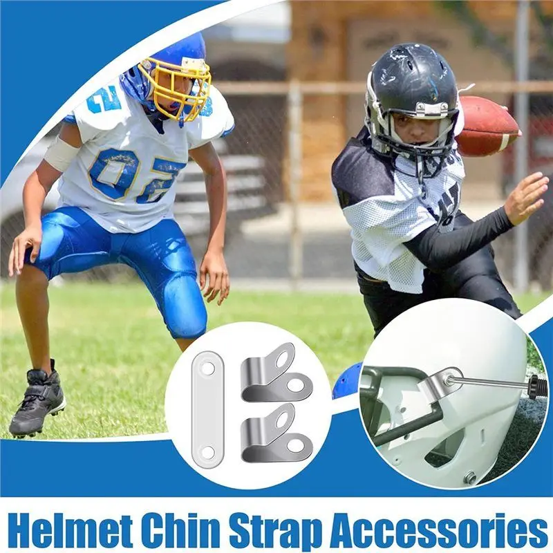 AT21-Hockey Helmet Repair Kit Football Visor Clip J-Clip Rubber Washer R-Shaped Football Visor Clip Screw Nut