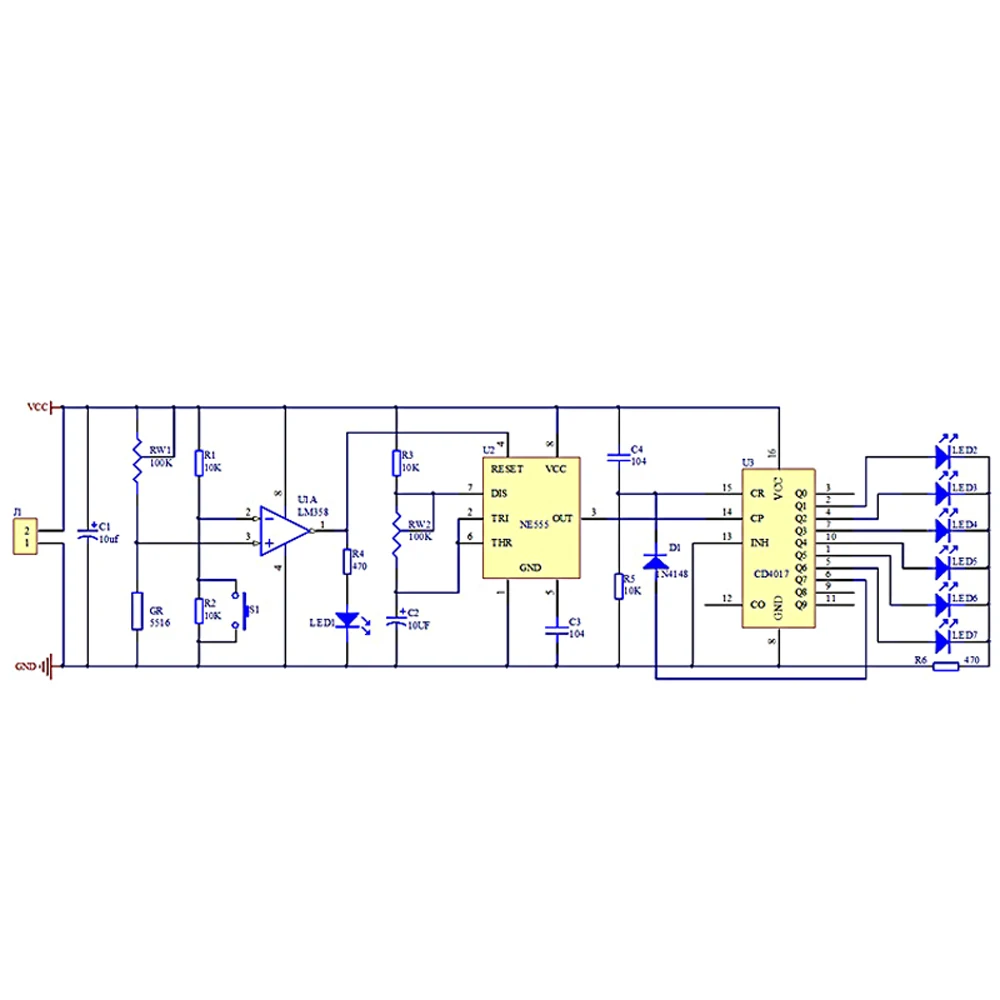 DIY LED Electronic Kit Controll Water Lamp Night Cycle Analog Circuit Component Soldering Project Practice Welding Learning