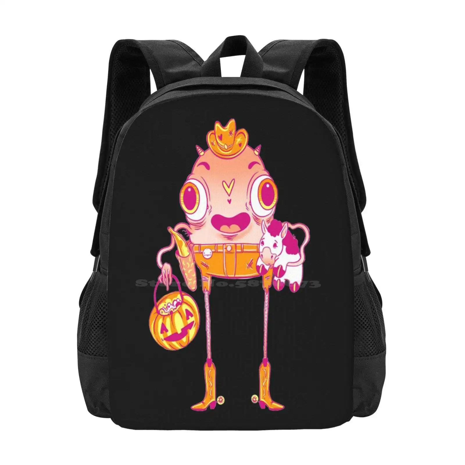 Jimmy Janglers Hot Sale Schoolbag Backpack Fashion Bags Halloween Rbresidency Resident Artist Jimmy Janglers Cowboy Monster