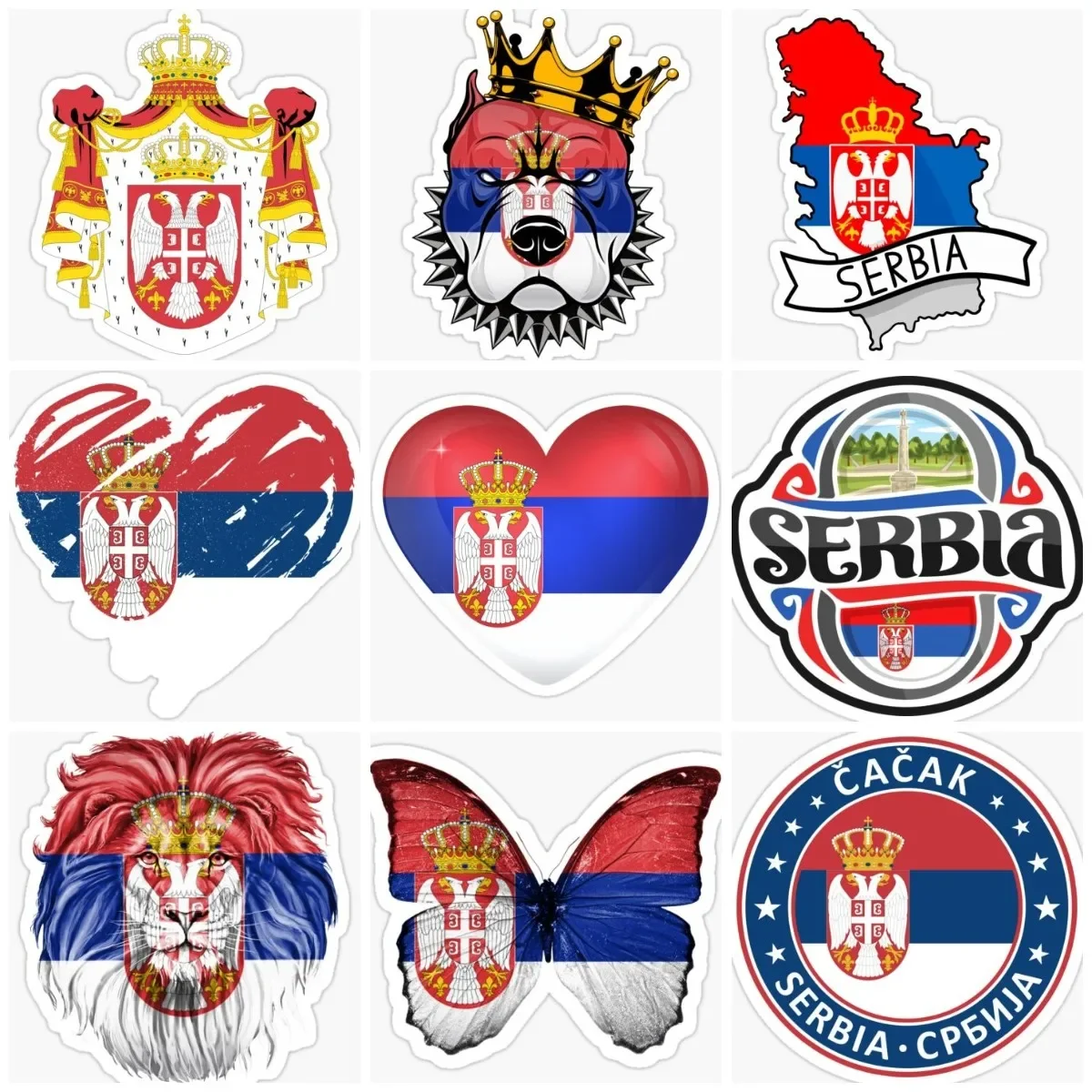 

Serbian Flag Map Emblem Creative Sticker Wall Room Truck Accessories Window Vinyl Bicycle Van Car Moto Helmet Glass Decal PVC