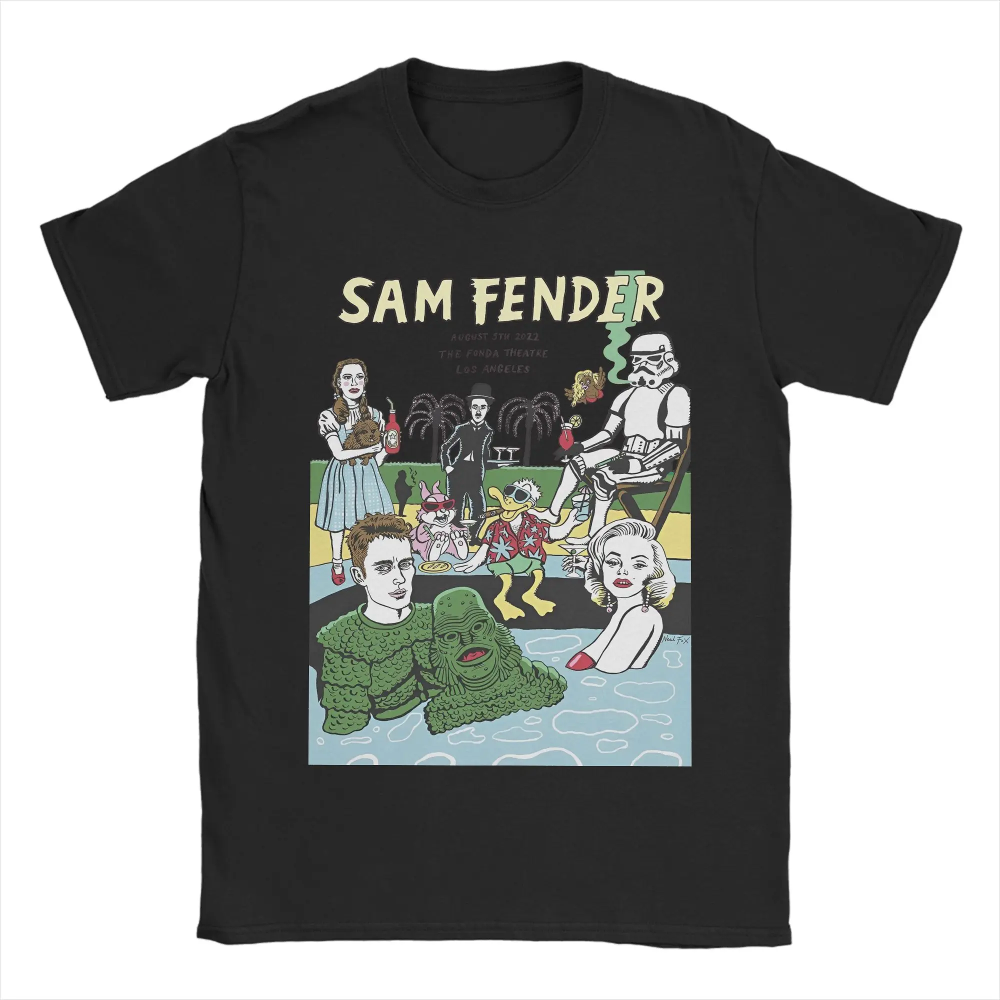Sam fenders  T-Shirts Men  Funny Pure Cotton Tee Shirt Crewneck Short Sleeve T Shirt Printed Tops