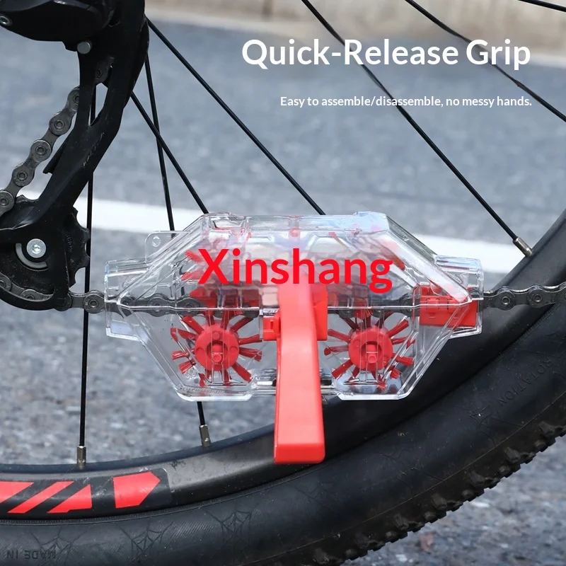 

Универсальное прозрачное средство для очистки велосипедных цепей методом замачивания для шоссейных и горных велосипедов