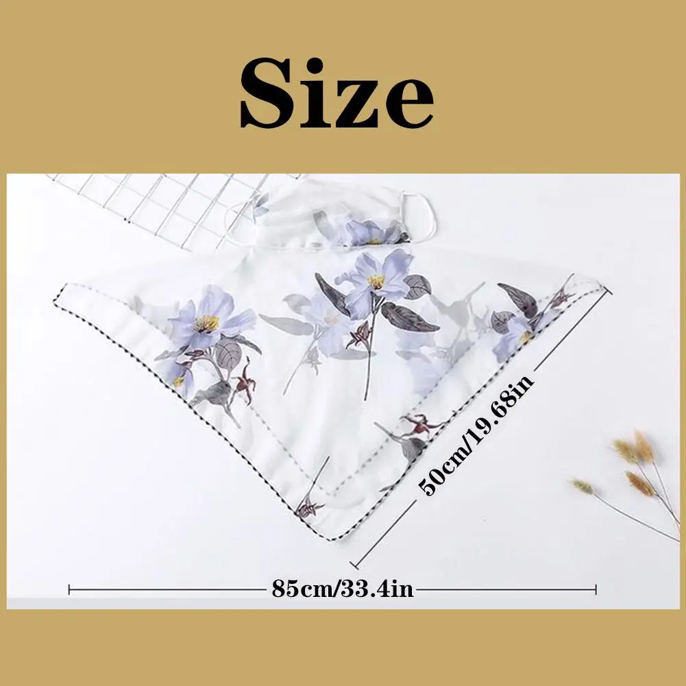 1PCS Summer Sunscreen Facial Ice Silk Mask Scarf Protection Thin Triangular Scarf For Outdoor Face Neck Wrap Cover