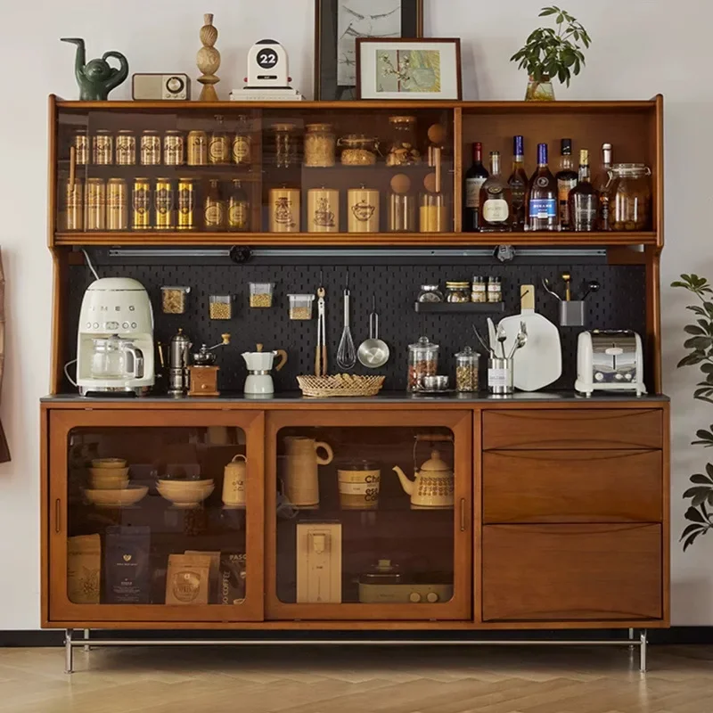 

Обеденный боковой шкаф в стиле ретро, средневековая мебель, винный шкаф из массива дерева, чайный японский настенный шкаф, кухонный шкафчик