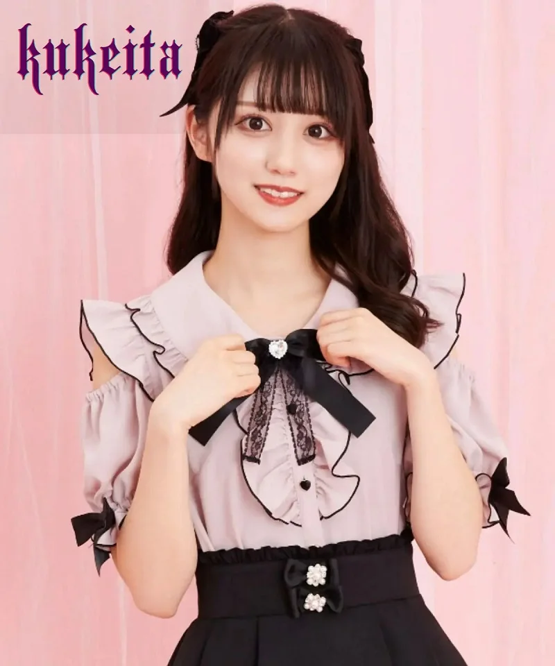 Harajuku Y2k Sweet Lolita Blouses Women Japanese Cute Peter Pan Collar Ruffled Bow ShortSleeve Shirts Girly Kawaii Tops Blusas