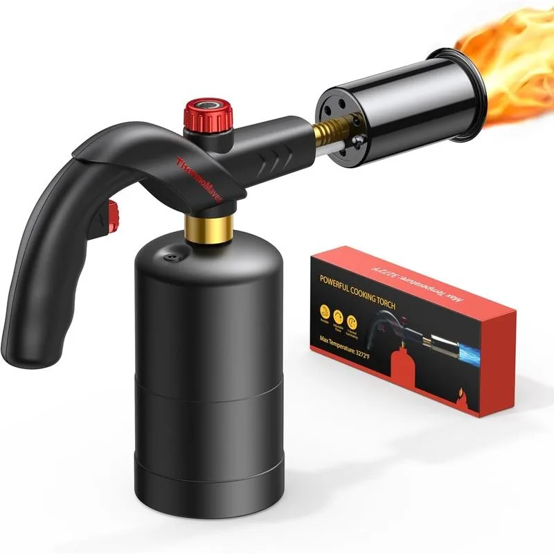 ThermoMaven Powerful Propane Torch, Kitchen Cooking Torch, Flamethrower Torch Lighter, Adjustable, Charcoal Starter