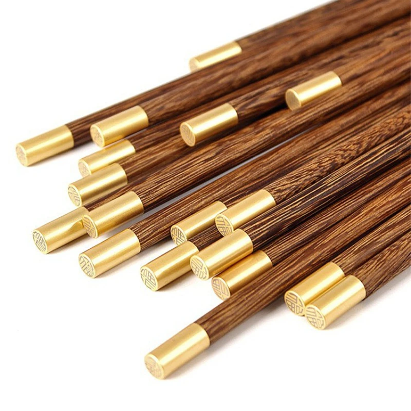 Chinese Chicken Wing Wood Chopsticks Non Slip Solid Wood Red Sandalwood No Paint Mildew Proof Household Chopsticks