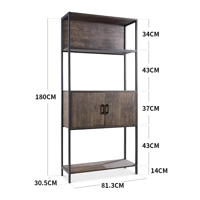 

Background display cabinet household wrought iron display stand storage cabinet office home multi-layer shelf ornament baffle ra