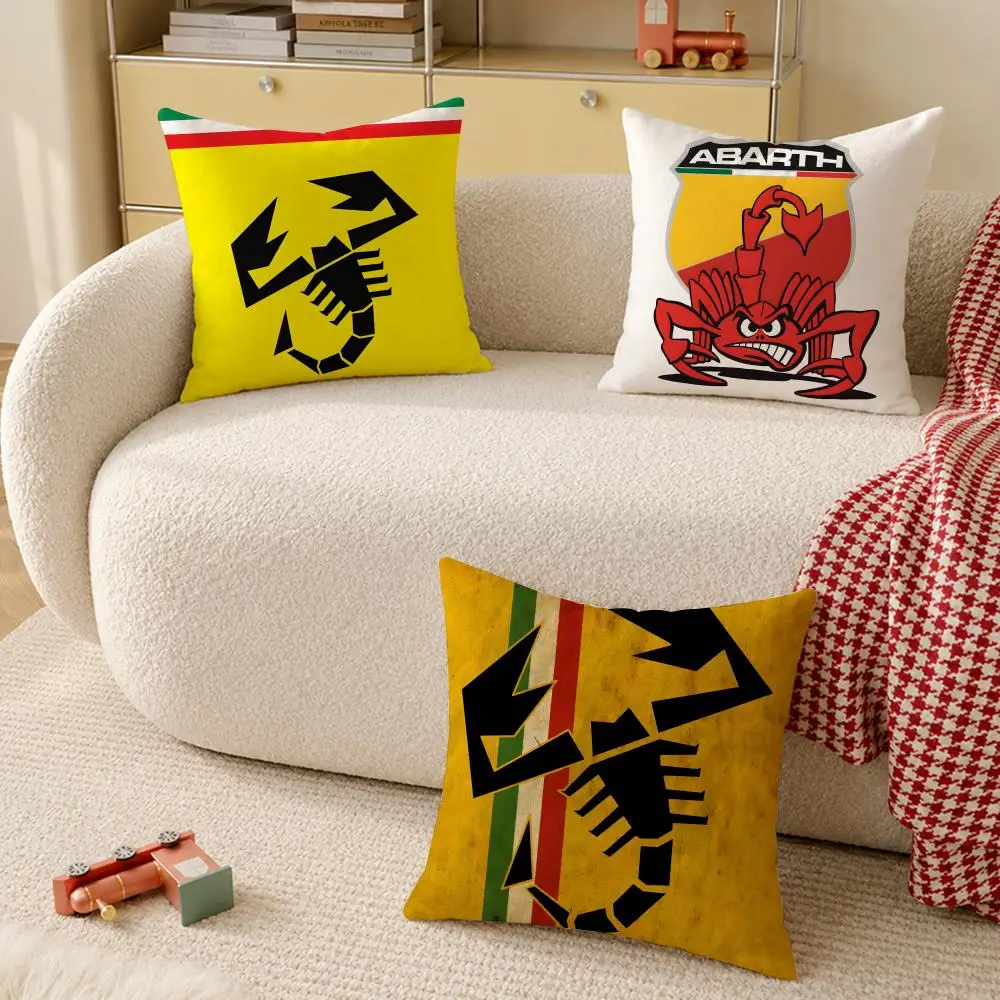 Brand A-Abarth Scorpion Cushion Cover Wrinkle-Resistant Short Plush Cushion Covers Breathable Machine-Washable