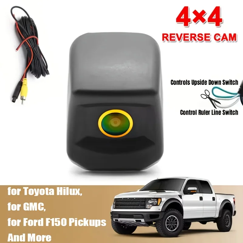 Backup Camera for 4X4 Pickup Trucks Featuring a Fisheye Lens And Adjustable Guidelines - 170° CCD Wide-Angle