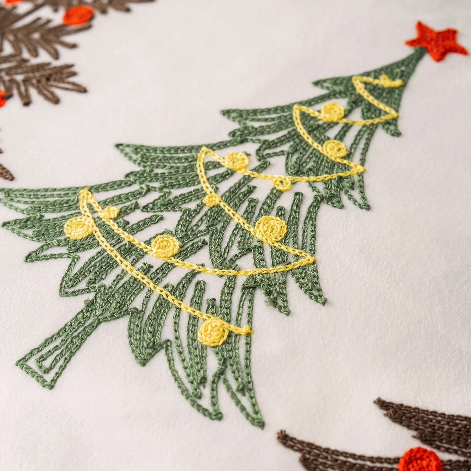 45x45cm Weihnachtsbaum bestickter Kissenbezug Cojines kurzer Plüsch Weihnachten Wohnzimmer dekorativer Heimsofa-Überwurf-Kissenbezug – Detail 8