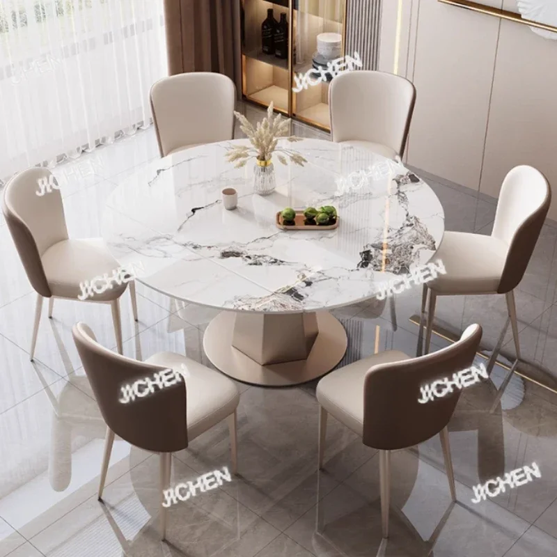 ZQT 이벤트 노르딕 다이닝 테이블 디자인 레스토랑 원형 접이식 다이닝 테이블 거실 모던 테이블 가구 홈