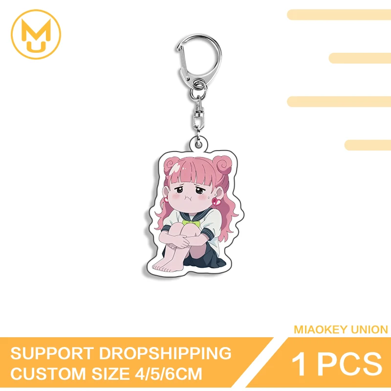 Miyu Pretty Waifu Double Sided Key Chain Kawaii Exclusive Lightweight Design Lobster Clasp Sitting Posture Amusing Accessories