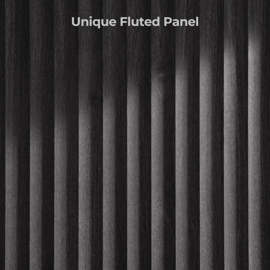 Round Coffee Table for Living Room, Mid Century Modern Fluted Center Coffee Table with Storage, 32 Circle Accent Tea Dining Tabl