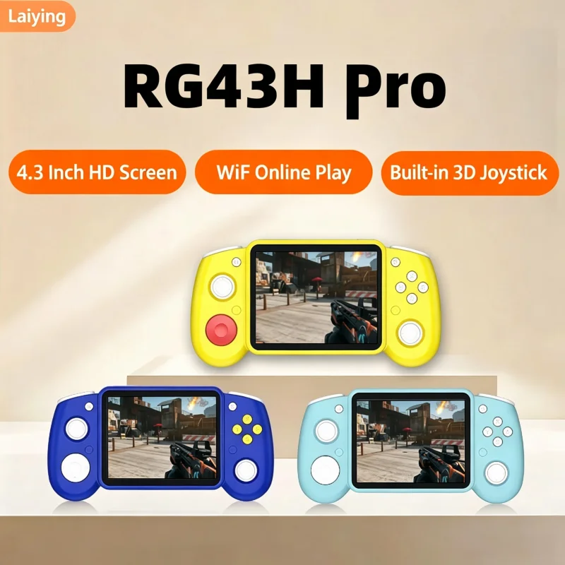 Retro Handheld Game Console AISLPC RG43H PRO 4.3'' IPS Dual System 22000+ Built-in Games 2.4G WiFi Online Play Portable Player